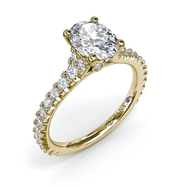 Sophisticated Side Cluster Diamond Band Engagement Ring Gaines Jewelry FLINT, MI