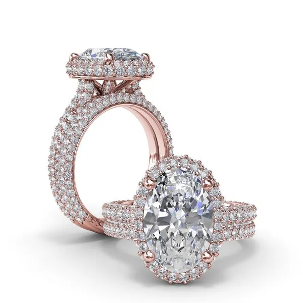Bold Halo Diamond Engagement Ring  Image 4 Steve Lennon & Co Jewelers  New Hartford, NY