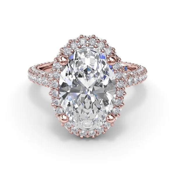 Bold Halo Diamond Engagement Ring  Image 2 Steve Lennon & Co Jewelers  New Hartford, NY