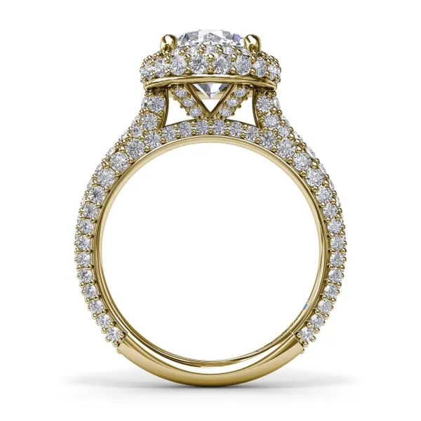 Diamonds Galore Halo Engagement Ring  Image 3 Steve Lennon & Co Jewelers  New Hartford, NY