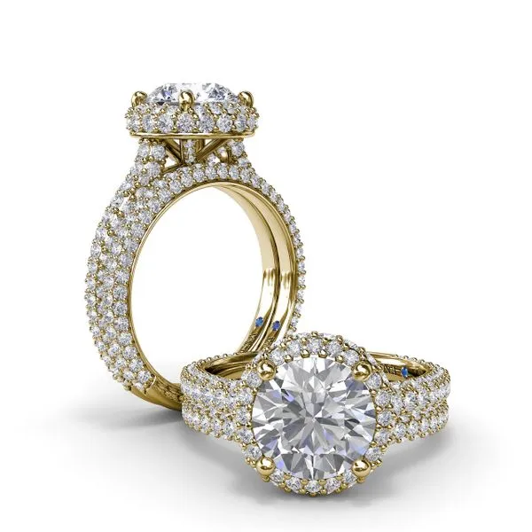 Diamonds Galore Halo Engagement Ring  Image 4 Steve Lennon & Co Jewelers  New Hartford, NY