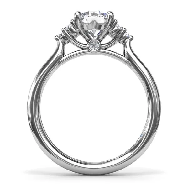 Sophisticated Side Cluster Diamond Engagement Ring Image 3 Gaines Jewelry FLINT, MI