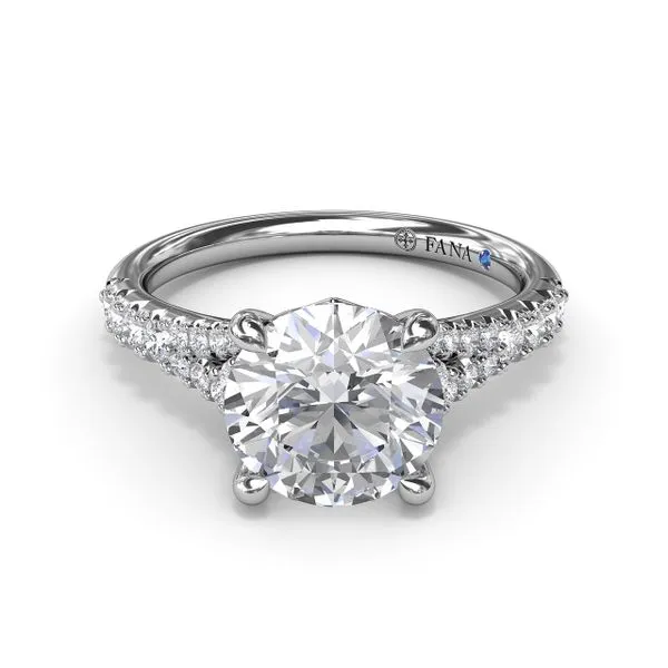 Diamond Split Shank Engagement Ring Image 2 The Diamond Center Claremont, CA