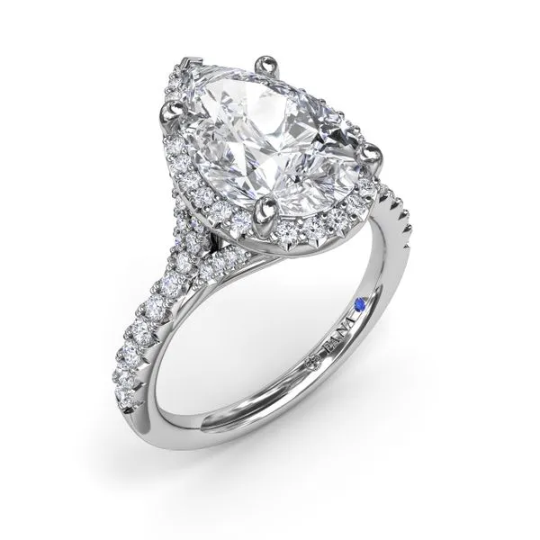 Split Shank Diamond Halo Engagement Ring  Molinelli's Jewelers Pocatello, ID