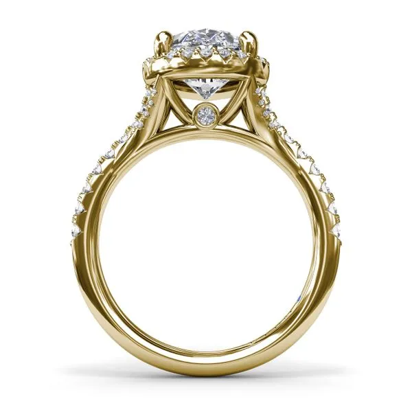 Split Shank Diamond Halo Engagement Ring  Image 2 Moore Jewelers Laredo, TX