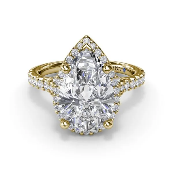 Split Shank Diamond Halo Engagement Ring  Image 3 Moore Jewelers Laredo, TX