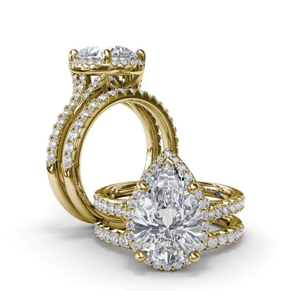 Split Shank Diamond Halo Engagement Ring  Image 4 The Diamond Center Claremont, CA