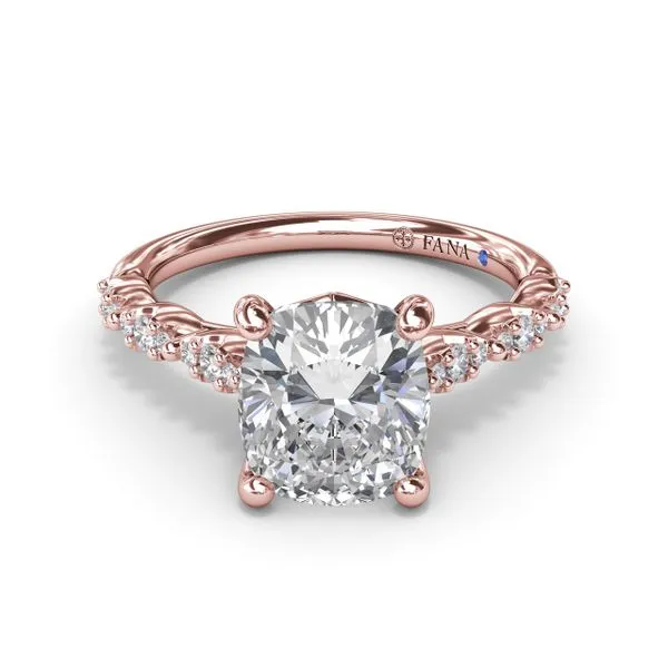Petite Pave Diamond Engagement Ring Image 3 The Diamond Center Claremont, CA
