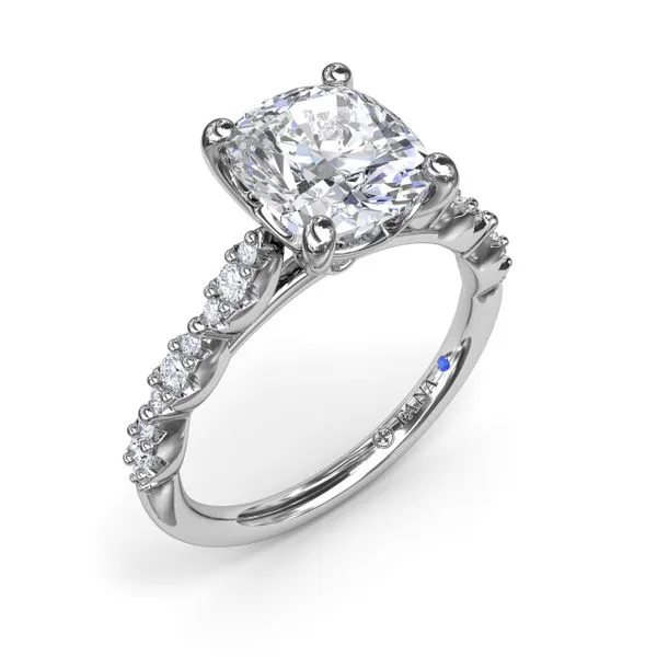 Petite Pave Diamond Engagement Ring Quest Fine Jewelers Fairfax, VA