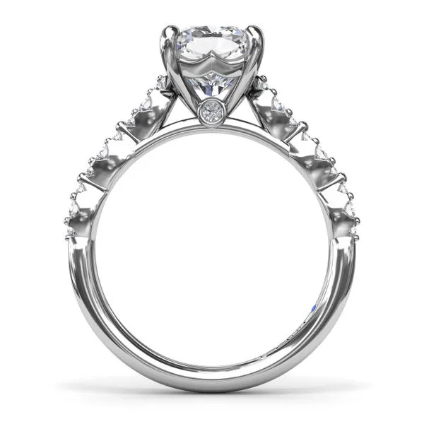 Petite Pave Diamond Engagement Ring Image 2 Molinelli's Jewelers Pocatello, ID