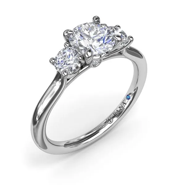 Petite Three-Stone Diamond Engagement Ring Gaines Jewelry FLINT, MI