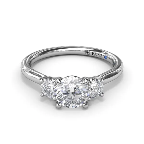 Petite Three-Stone Diamond Engagement Ring Image 2 Gaines Jewelry FLINT, MI