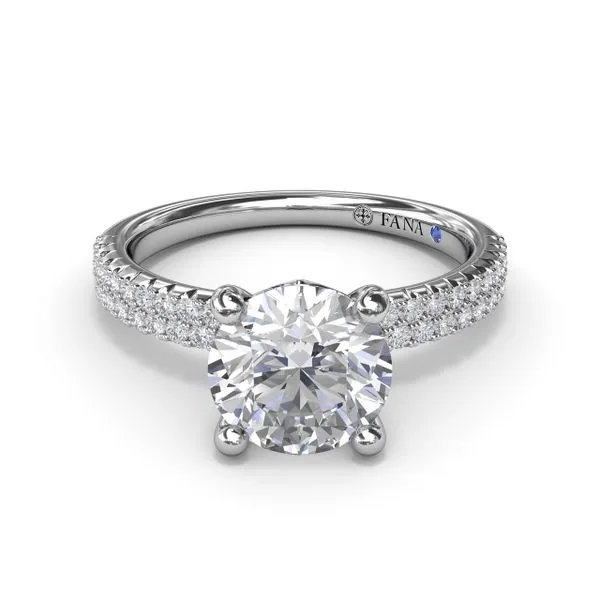 Pavé Diamond Engagement Ring  Image 2 Steve Lennon & Co Jewelers  New Hartford, NY