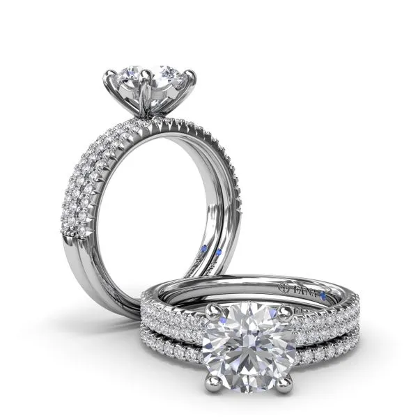 Pavé Diamond Engagement Ring  Image 4 Steve Lennon & Co Jewelers  New Hartford, NY