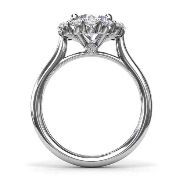 Floral Halo Diamond Engagement Ring Image 3 The Diamond Center Claremont, CA