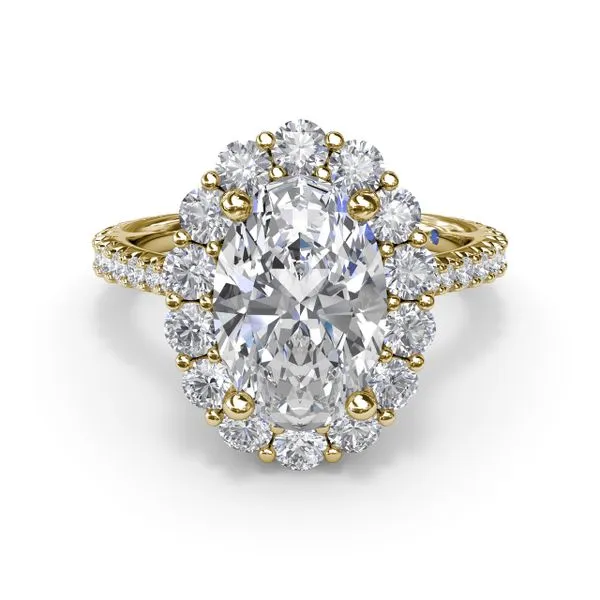 Beautiful Floral Halo Diamond Engagement Ring Image 2 Steve Lennon & Co Jewelers  New Hartford, NY