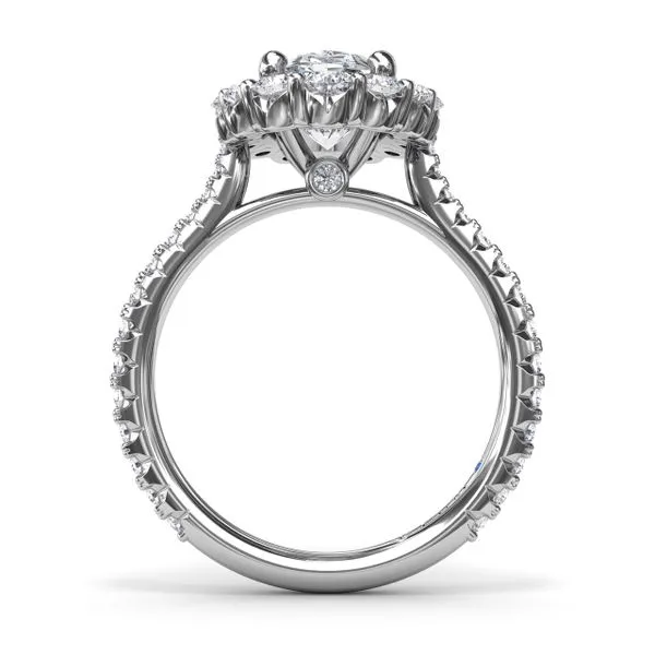 Beautiful Floral Halo Diamond Engagement Ring Image 3 The Diamond Center Claremont, CA