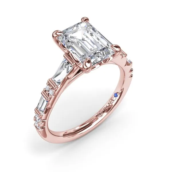 Alternating Baguette and Round Diamond Engagement Ring  Steve Lennon & Co Jewelers  New Hartford, NY