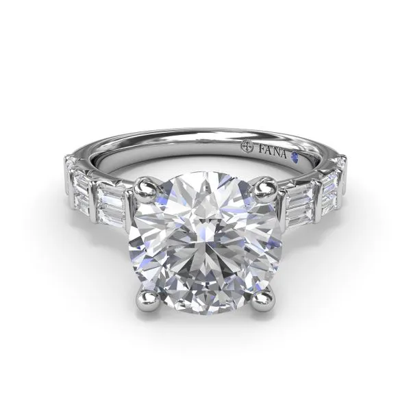 Beautiful Baguette Diamond Engagement Ring  Image 2 Steve Lennon & Co Jewelers  New Hartford, NY
