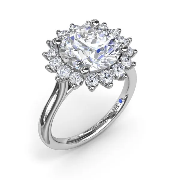 Floral Diamond Engagement Ring Castle Couture Fine Jewelry Manalapan, NJ
