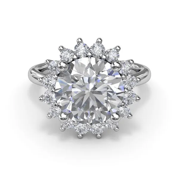Floral Diamond Engagement Ring Image 2 Castle Couture Fine Jewelry Manalapan, NJ