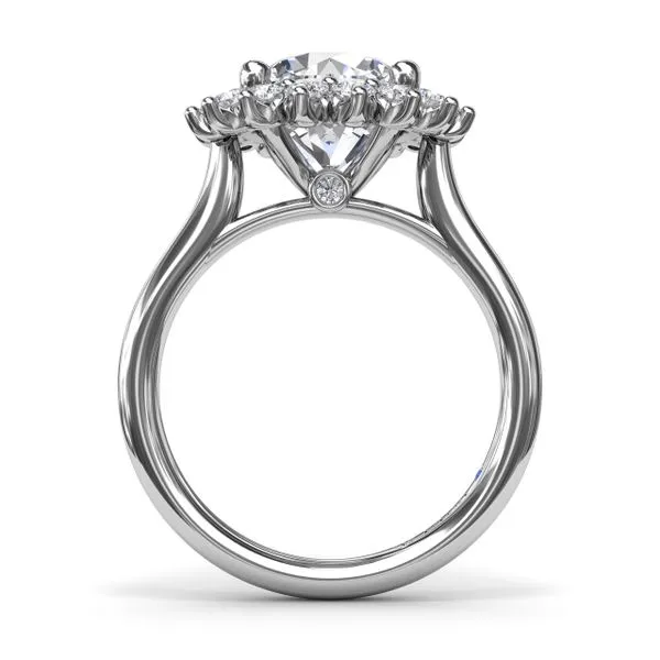 Floral Diamond Engagement Ring Image 3 Castle Couture Fine Jewelry Manalapan, NJ