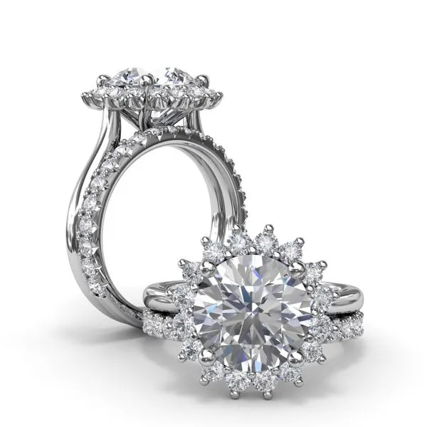 Floral Diamond Engagement Ring Image 4 Castle Couture Fine Jewelry Manalapan, NJ