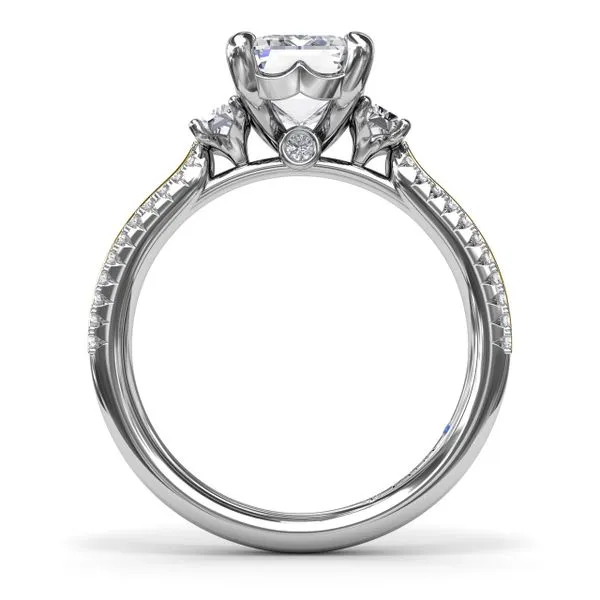 Two-Toned Emerald Cut Diamond Engagement Ring   Image 3 Castle Couture Fine Jewelry Manalapan, NJ