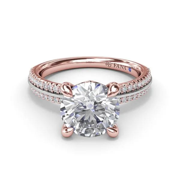 Two-Toned Diamond Engagement Ring  Image 2 Castle Couture Fine Jewelry Manalapan, NJ