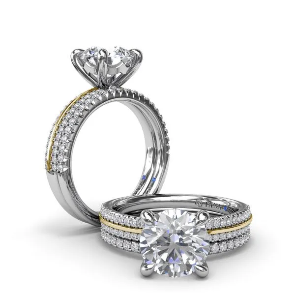Two-Toned Diamond Engagement Ring  Image 4 Steve Lennon & Co Jewelers  New Hartford, NY