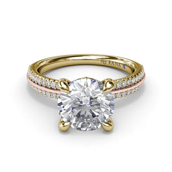 Two-Toned Diamond Engagement Ring  Image 2 Castle Couture Fine Jewelry Manalapan, NJ