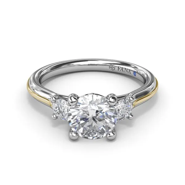 Two-Toned Round Diamond Engagement Ring  Image 2 Steve Lennon & Co Jewelers  New Hartford, NY