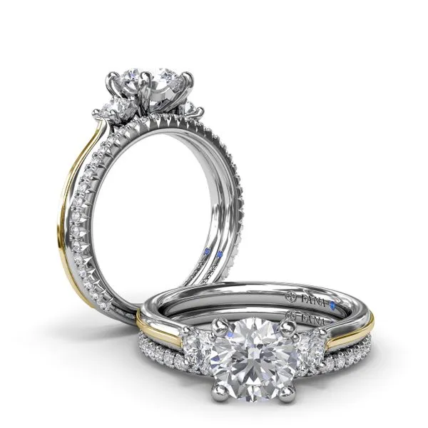 Two-Toned Round Diamond Engagement Ring  Image 4 Steve Lennon & Co Jewelers  New Hartford, NY