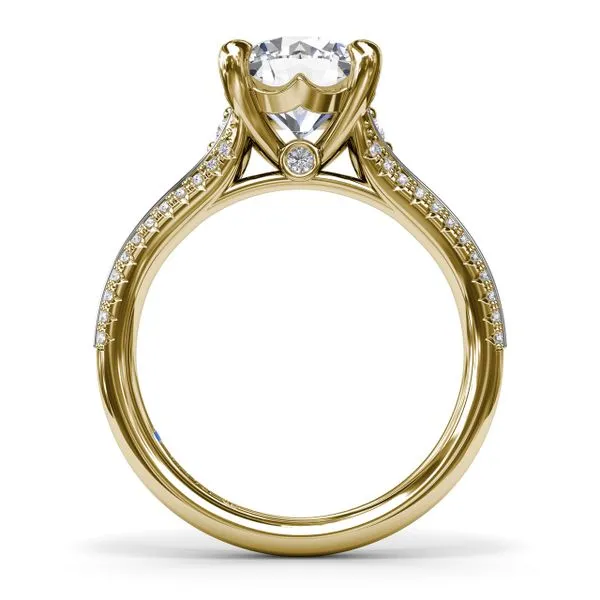 Two-Toned Split Shank Diamond Engagement Ring Image 3 Quest Fine Jewelers Fairfax, VA