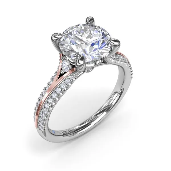 Two-Toned Split Shank Diamond Engagement Ring Castle Couture Fine Jewelry Manalapan, NJ