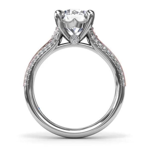 Two-Toned Split Shank Diamond Engagement Ring Image 3 Castle Couture Fine Jewelry Manalapan, NJ