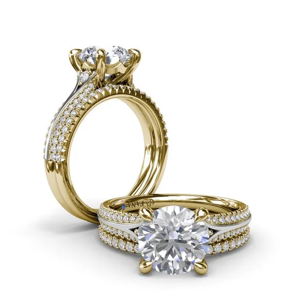 Two-Toned Split Shank Diamond Engagement Ring Image 4 The Diamond Center Claremont, CA
