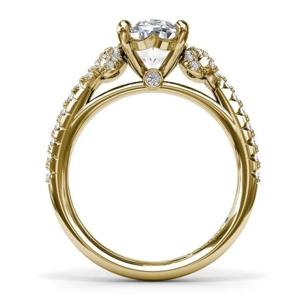 Oval Love Knot Diamond Engagement Ring Image 2 Steve Lennon & Co Jewelers  New Hartford, NY