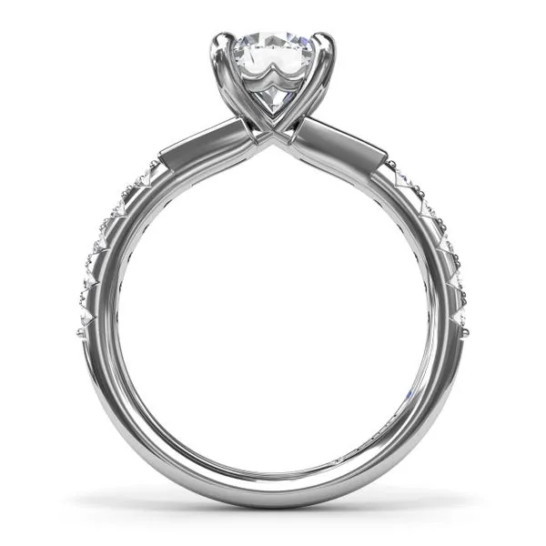 Tapered Baguette Diamond Engagement Ring Image 3 Castle Couture Fine Jewelry Manalapan, NJ
