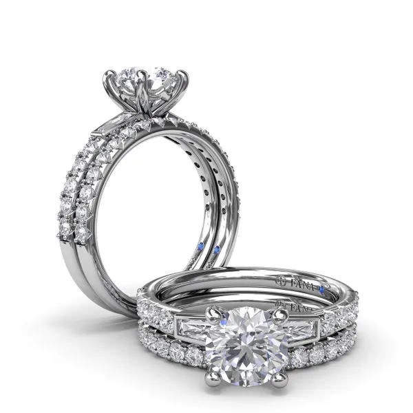 Tapered Baguette Diamond Engagement Ring Image 4 Castle Couture Fine Jewelry Manalapan, NJ