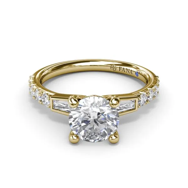 Tapered Baguette Diamond Engagement Ring Image 2 Quest Fine Jewelers Fairfax, VA