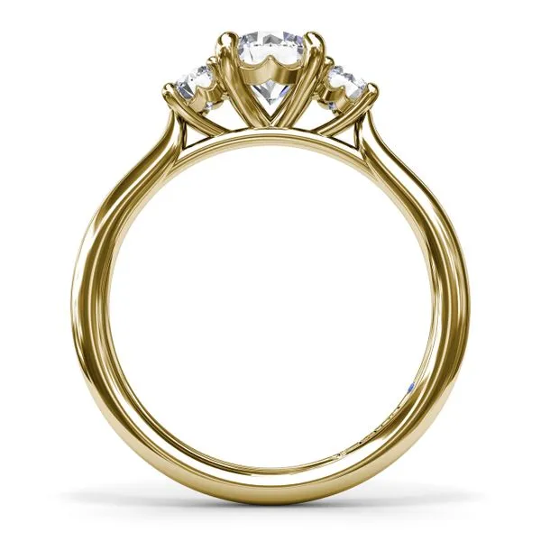 Three-Stone Diamond Engagement Ring Image 3 Castle Couture Fine Jewelry Manalapan, NJ