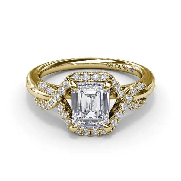 Emerald Love Knot Diamond Engagement Ring Image 3 Moore Jewelers Laredo, TX