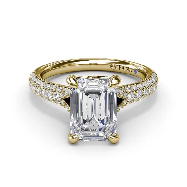 Split Shank Tapered Pavé Engagement Ring Image 3 Quest Fine Jewelers Fairfax, VA