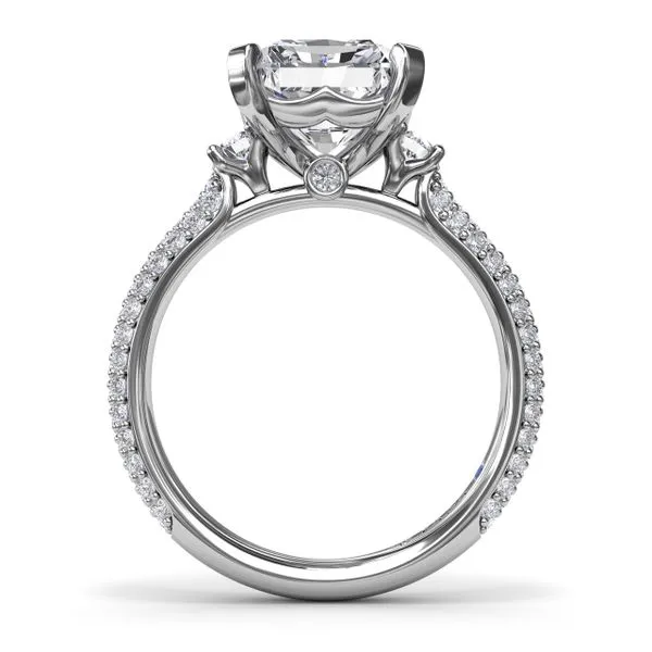 Side Stone Pavé Diamond Engagement Ring Image 2 Molinelli's Jewelers Pocatello, ID
