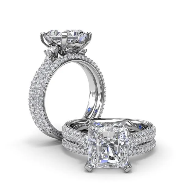 Side Stone Pavé Diamond Engagement Ring Image 4 Molinelli's Jewelers Pocatello, ID