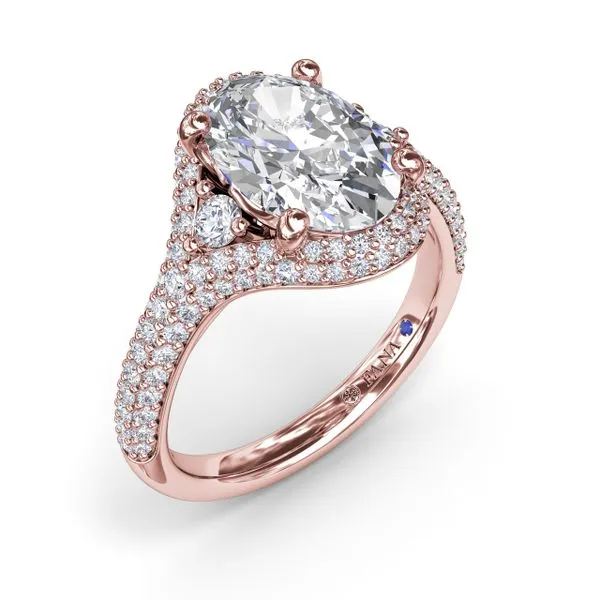 Double Pavé Diamond Halo Engagement Ring The Diamond Center Claremont, CA