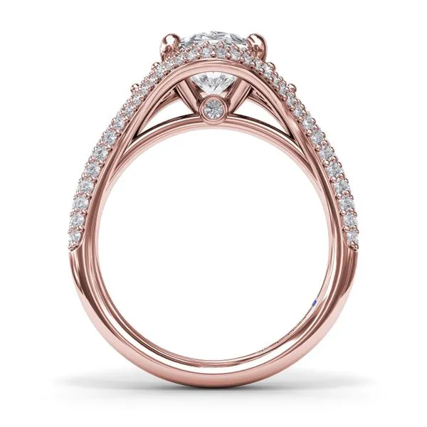 Double Pavé Diamond Halo Engagement Ring Image 2 The Diamond Center Claremont, CA
