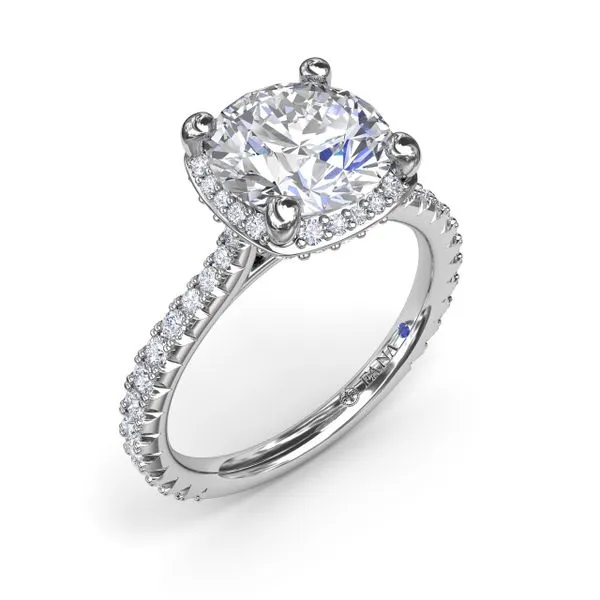 Cushion Cut Diamond Halo Engagement Ring Molinelli's Jewelers Pocatello, ID