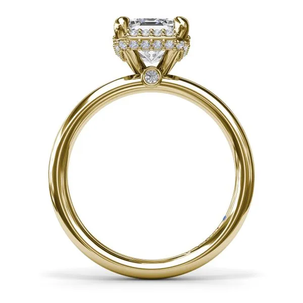 Emerald Cut Halo Diamond Engagement Ring Image 2 The Diamond Center Claremont, CA